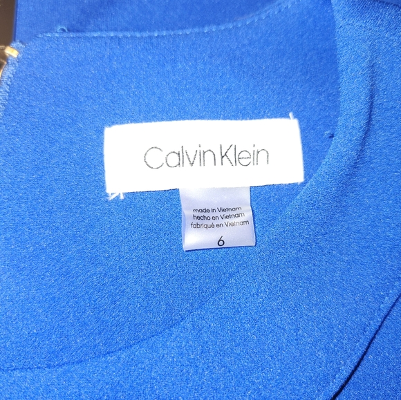 Calvin Klein Blue Scoop Neck Midi Dress - Picture 4 of 4